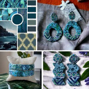 Boucles d’oreilles patchwork en pâte polymère Isycréa bijoux saint malo