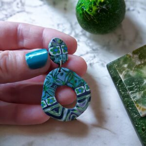 Boucles d’oreilles patchwork en pâte polymère Isycréa bijoux saint malo