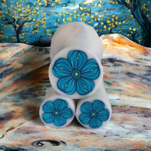 motifs de fleurs turquoise et jaune isycrea bijoux saint malo
