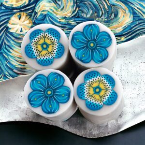 motifs de fleurs turquoise et jaune isycrea bijoux saint malo