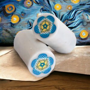 motifs de fleurs turquoise et jaune isycrea bijoux saint malo