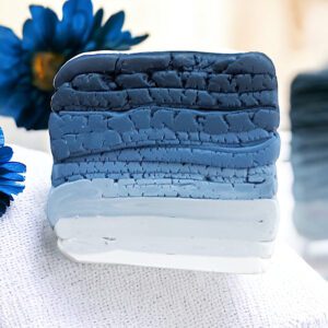 Cane fleur denim en pâte polymère isycrea bijoux saint malo