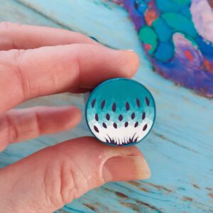Motif ou canne fleur à pois en pâte polymère turquoise et prune isycrea bijoux saint malo
