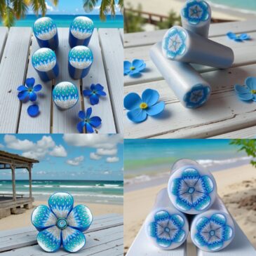 Cane fleur en pâte polymère isycrea bijoux saint malo