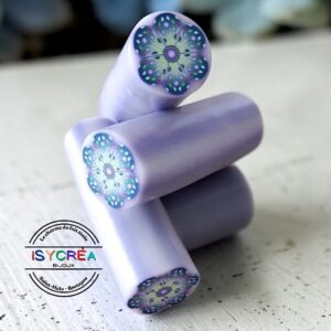Cane fleur en pâte polymère isycrea bijoux saint malo