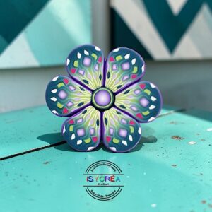 Cane fleur en pâte polymère isycrea bijoux saint malo